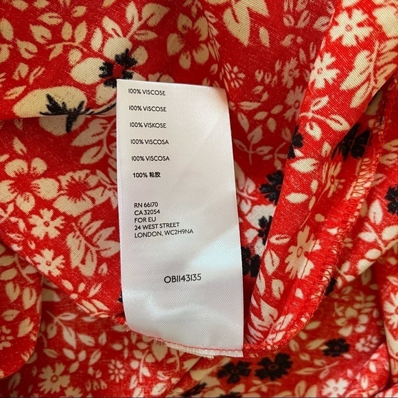 Free People Jumpsuit Cecilia Wide Leg Floral Tie Strap Bohemian Prairie Red S - Picture 14 of 15